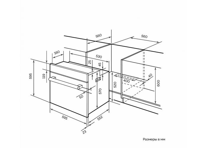 Электрический духовой шкаф LEX EDM 6070C BL
