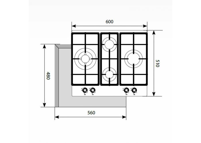 Газовая варочная панель LEX GVG 643C IV