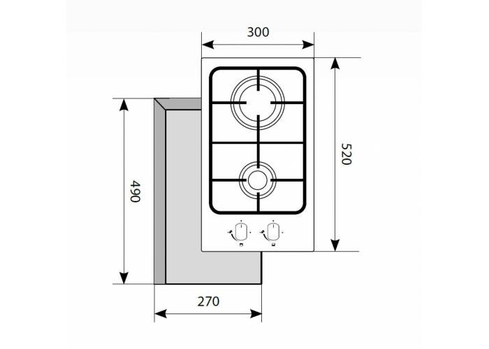 Газовая варочная панель LEX GVS 320 IX