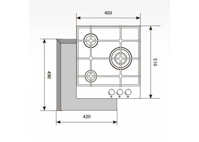 Газовая варочная панель LEX LEX GVG 431 WH