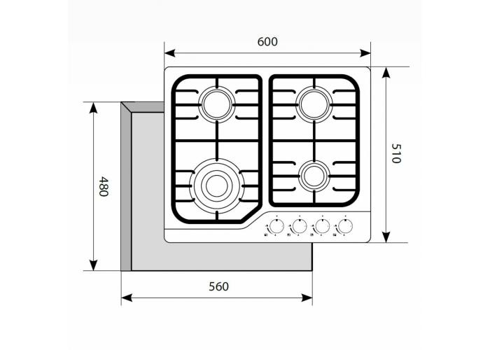 Газовая варочная панель LEX GVS 640 IX