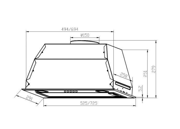 Встраиваемая вытяжка LEX GS BLOC P 600 IVORY