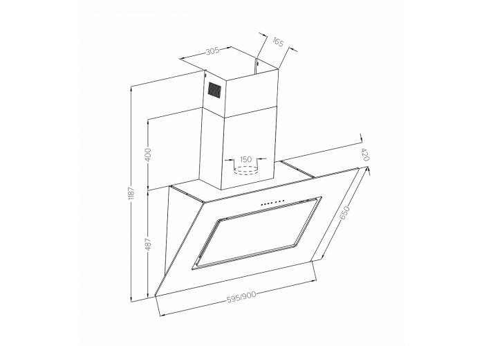 Встраиваемая вытяжка LEX LEILA 900 WHITE