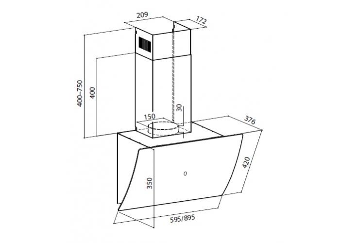Встраиваемая вытяжка LEX PLAZA GS 900 WHITE