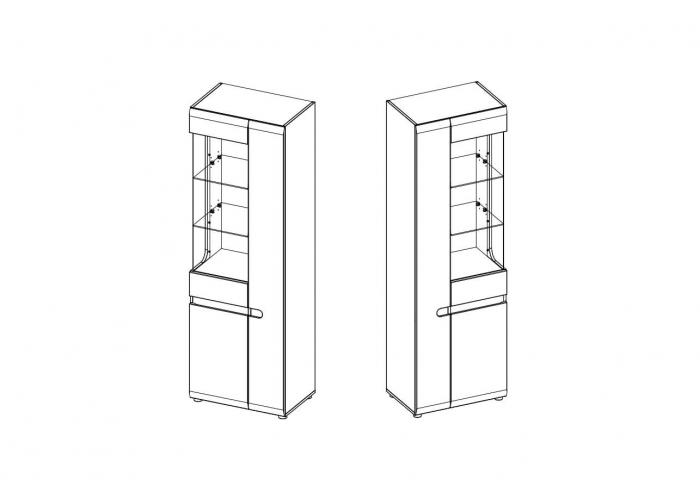 Шкаф с витриной Анрэкс LINATE 3D/TYP 01P