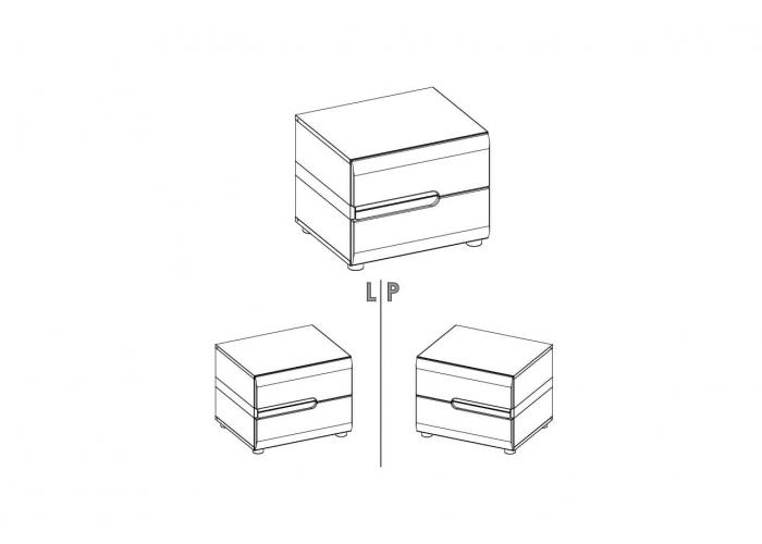 Тумба прикроватная Анрэкс LINATE 2S/TYP 96