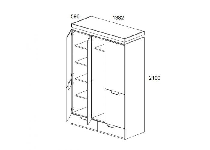 Шкаф Анрэкс TORINO 3DG2S Z