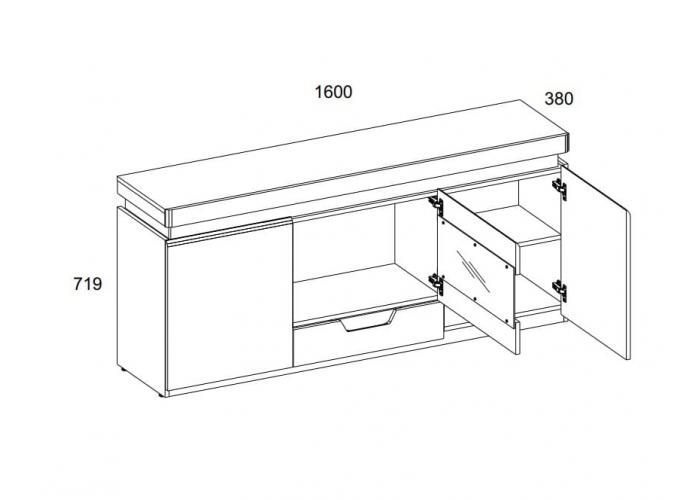 Тумба RTV Анрэкс TORINO 1V2D1S