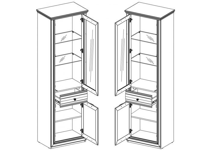 Шкаф с витриной Анрэкс BORDO 1V1D1S