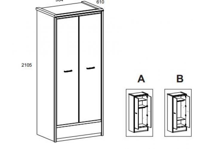 Шкаф Анрэкс BJORK 2DG1S