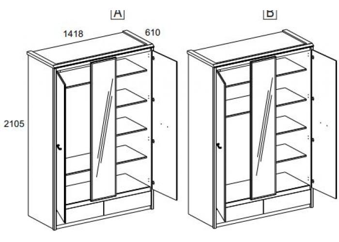Шкаф Анрэкс BJORK 3DG2S Z