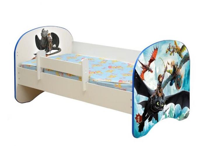 Детская кровать с фотопечатью Драконы