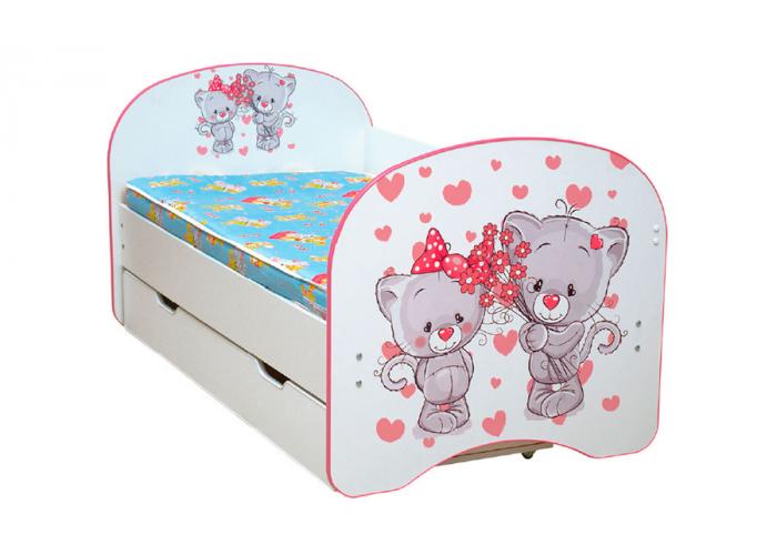 Детская кровать с фотопечатью Котята