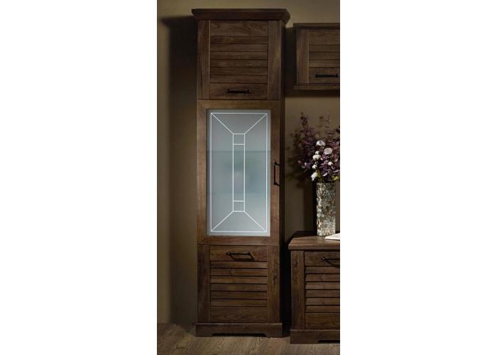 Пенал высокий со стеклом СБК Кантри РТ