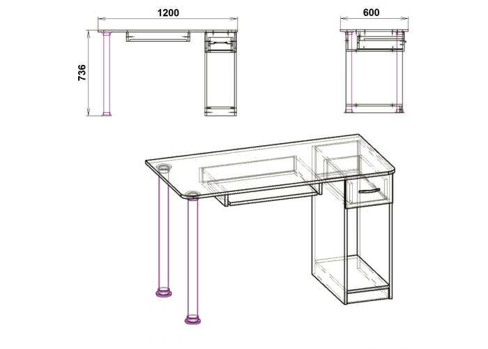 Стол компьютерный Победа СКМ-10