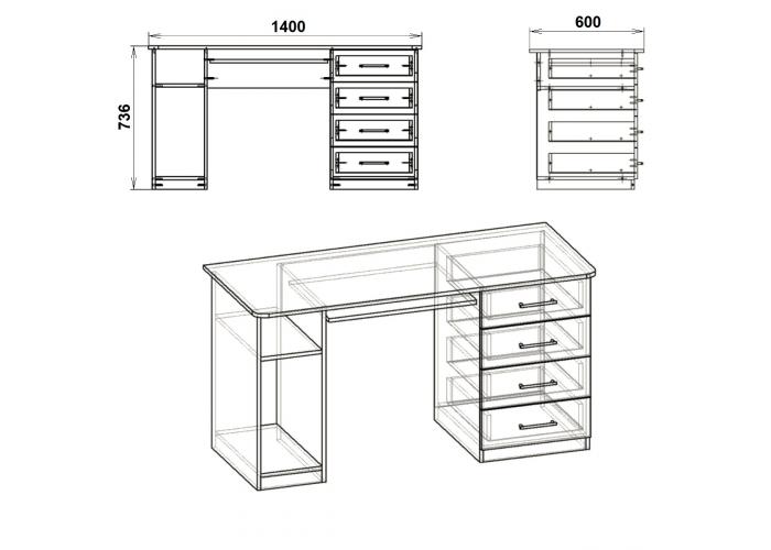 Стол компьютерный Победа СКМ-11