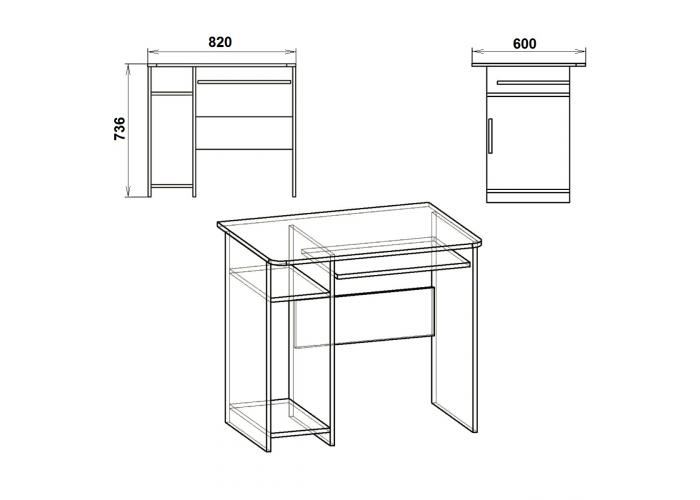 Стол компьютерный Победа СКМ-12