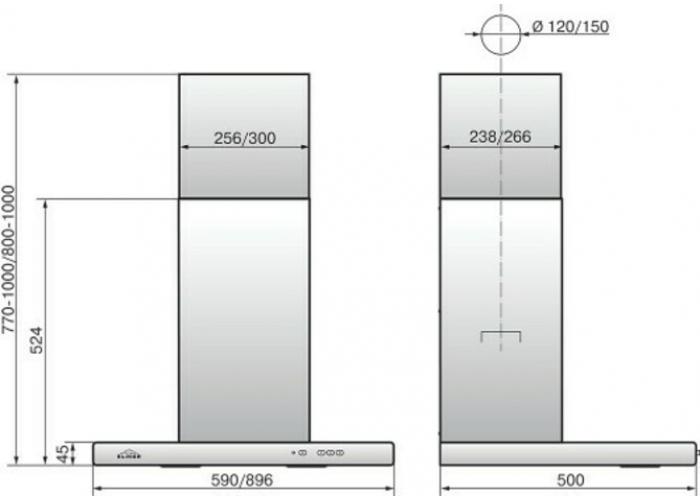 Вытяжка Эликор Квадра 90 сильвер