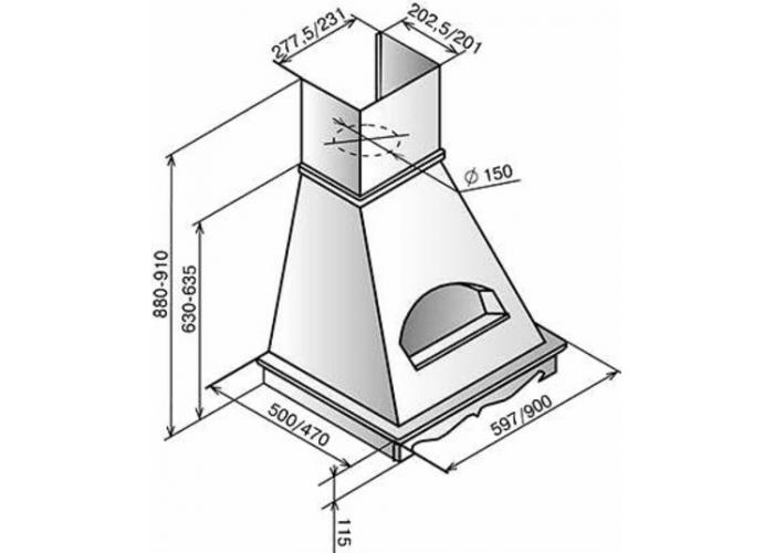 Вытяжка Эликор Бельведер 60 бежевый 78041