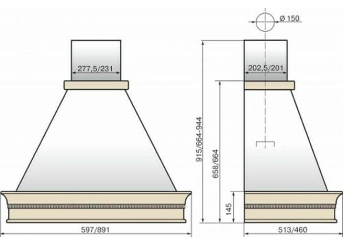 Вытяжка Эликор Капелла 60 бежевый