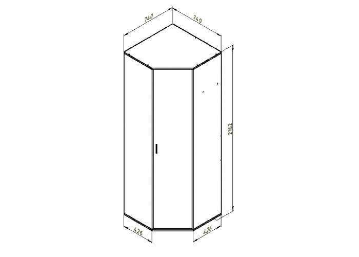 Шкаф угловой Формула Мебели ДЕЛЬТА-1