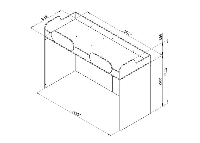 Кровать верхняя-1 Формула Мебели ДЕЛЬТА-18.02