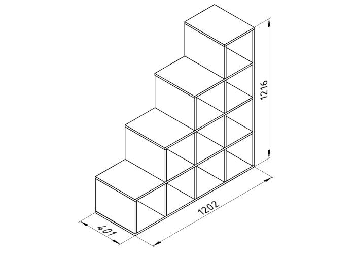 Стеллаж-лесница Формула Мебели ДЕЛЬТА-18.06