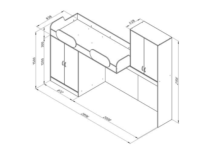 Кровать верхняя-3 Формула Мебели ДЕЛЬТА-18.04