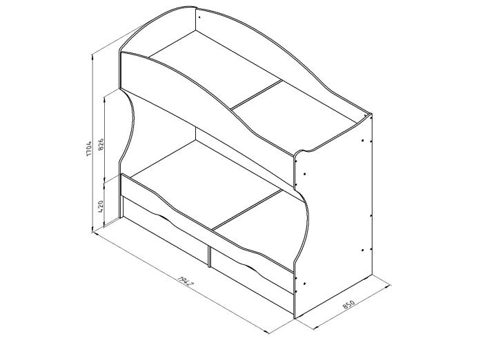 Кровать двухъярусная Формула Мебели ДЕЛЬТА-20