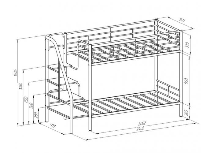 Кровать двухъярусная Формула Мебели Толедо-Я