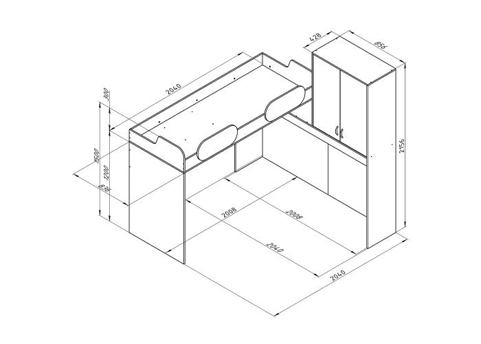 Кровать верхняя Формула Мебели ДЕЛЬТА-18.05