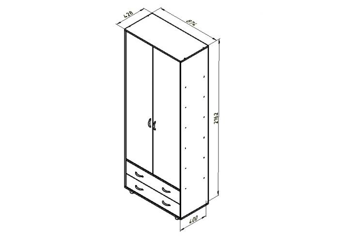 Шкаф для одежды Формула Мебели Дельта-4