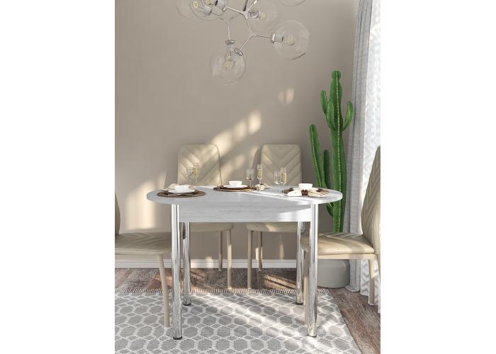 Стол Форт Овальный обеденный пластик Хром