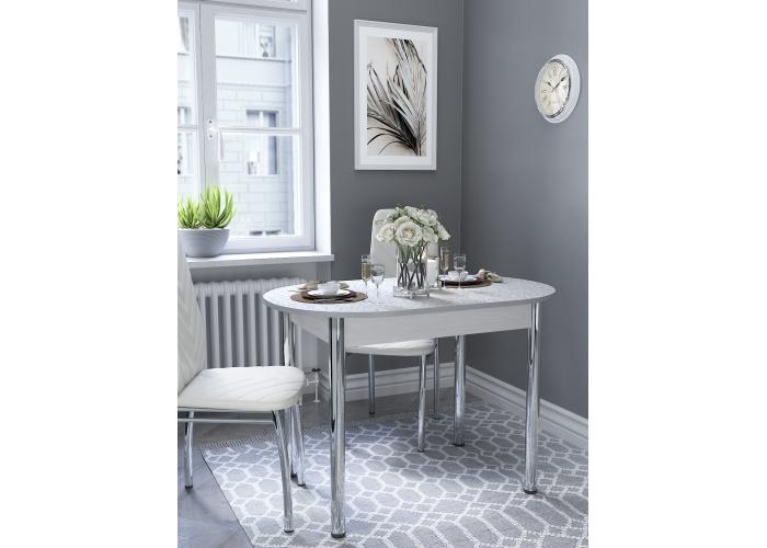 Стол Форт Овальный обеденный пластик Хром