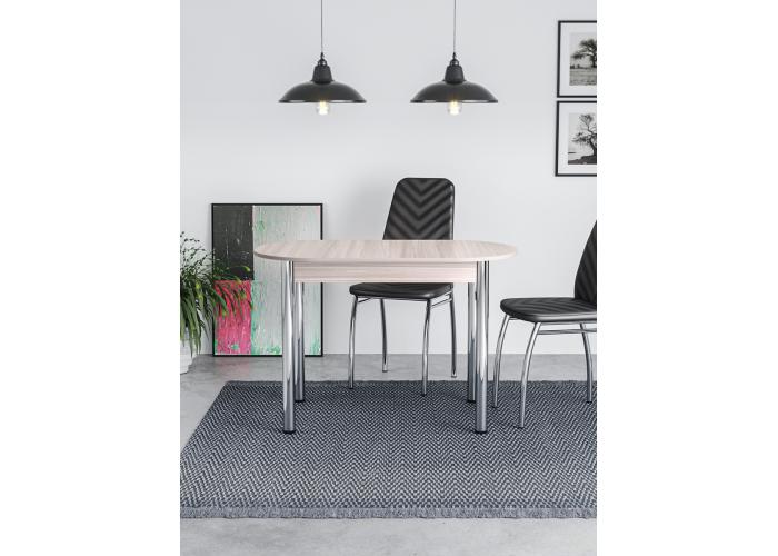 Стол Форт Овальный обеденный пластик Хром