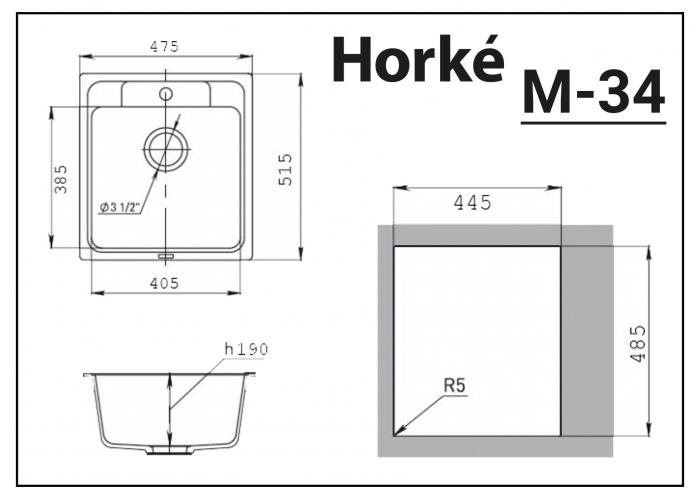 Мойка HORKE М-34 песочный