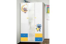 Шкаф 3-х дверный с ящиками и зеркалом Матрица Совята 3.2