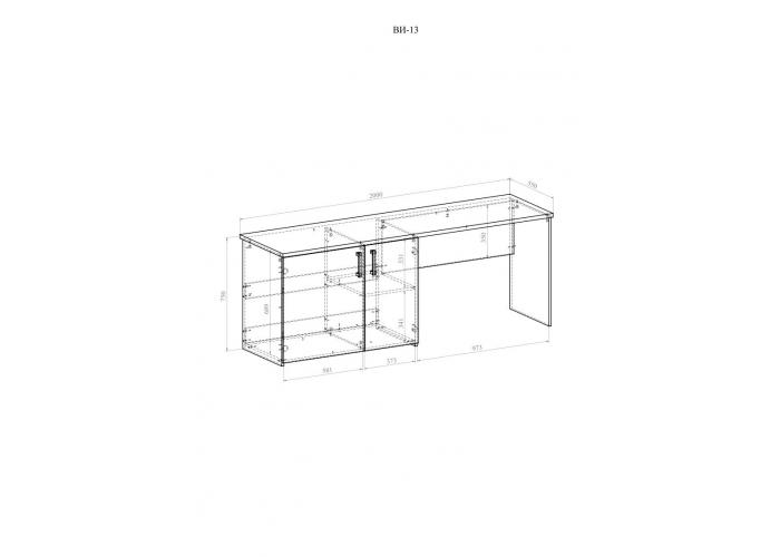 Стол с двойной тумбой под холодильник Compass Виктория ВИ-13