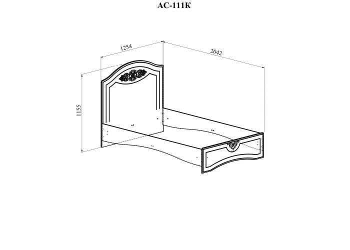 Кровать односпальная Compass Ассоль плюс АС-111К
