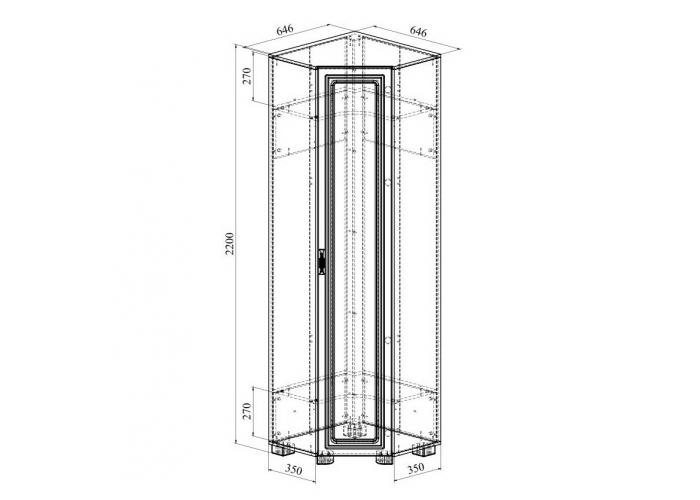 Угловой шкаф Compass Монблан МБ-20К (с зеркалом)