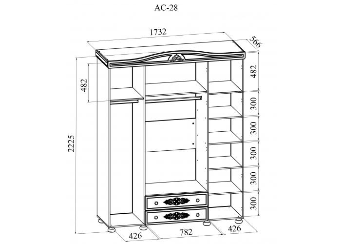 Шкаф комбинированный Compass Ассоль АС-28