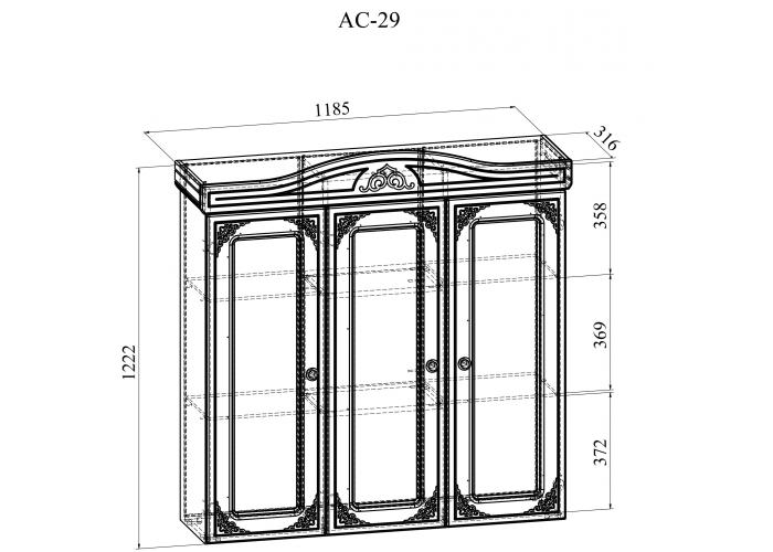 Шкаф-витрина Compass Ассоль АС-29