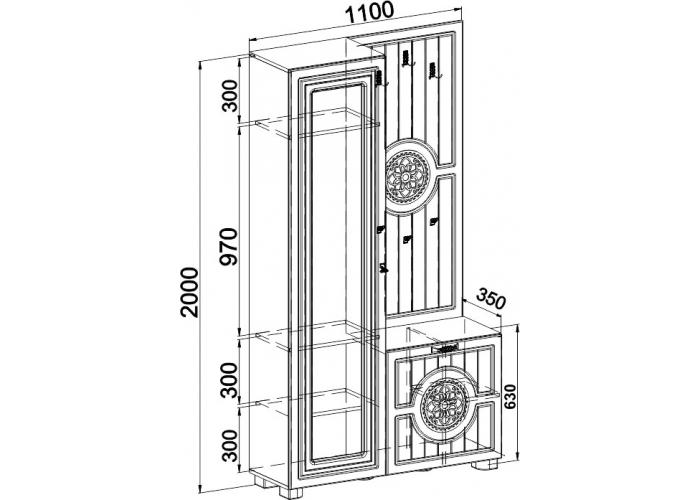 Шкаф комбинированный Compass Монблан МБ-10