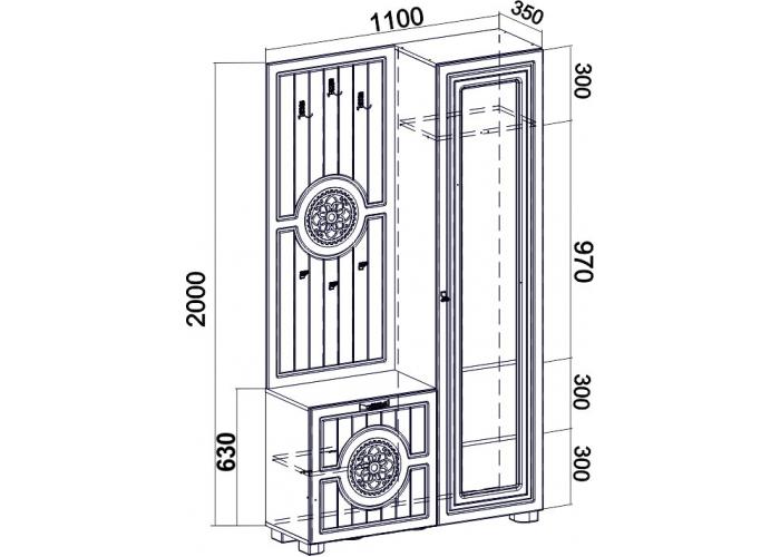 Шкаф комбинированный Compass Монблан МБ-11