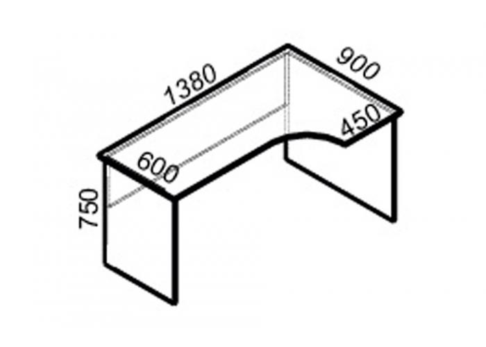 Офисный стол ЛОББИ Стандарт СМ-103 правый