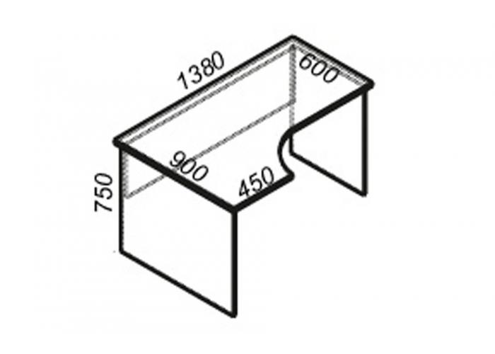 Офисный стол ЛОББИ Стандарт СМ-104 левый