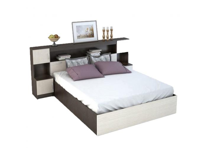 Кровать с прикроватным блоком Стендмебель Бася