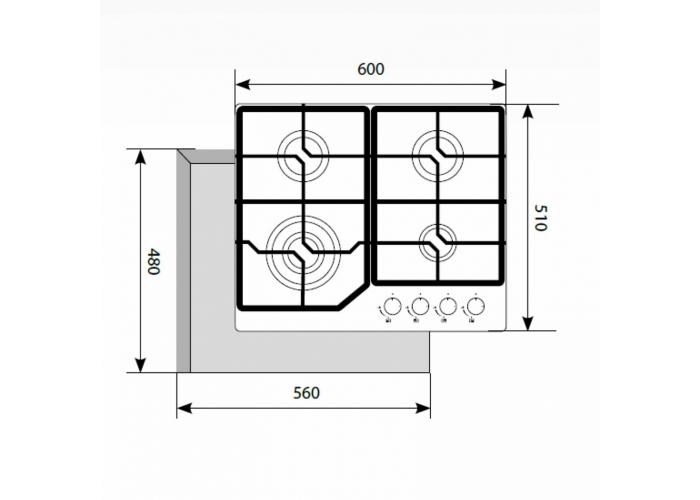 Газовая варочная панель LEX GVG 640-1 BL