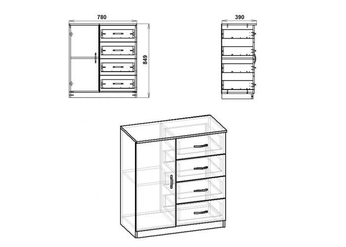 Комод Победа 4+1А