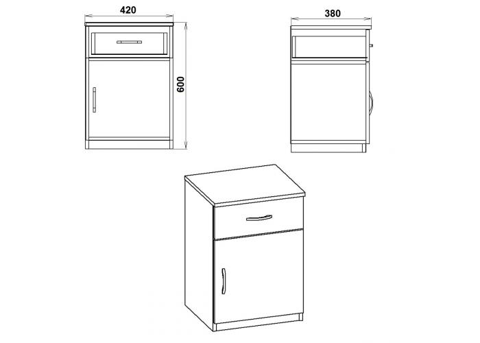 Тумба прикроватная Победа ПКТ-3